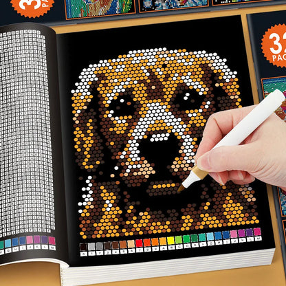 32 Pages Mystery Mosaic Color by Number Coloring Book for Adults Pixel Art Stress Relief