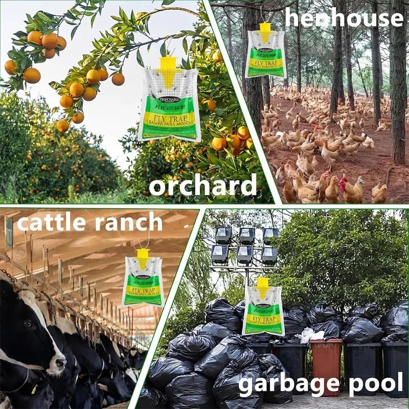 1/10Pc Outdoor Fly Trap Bags Hanging Bug Catcher Disposable Non-Toxic Flies Bag for Garden Insect Mosquito Fruit Fly Filth Flies