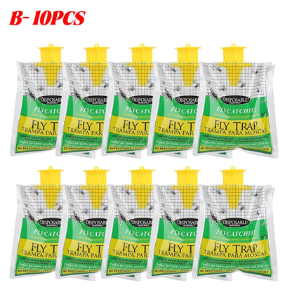 1/10Pc Outdoor Fly Trap Bags Hanging Bug Catcher Disposable Non-Toxic Flies Bag for Garden Insect Mosquito Fruit Fly Filth Flies