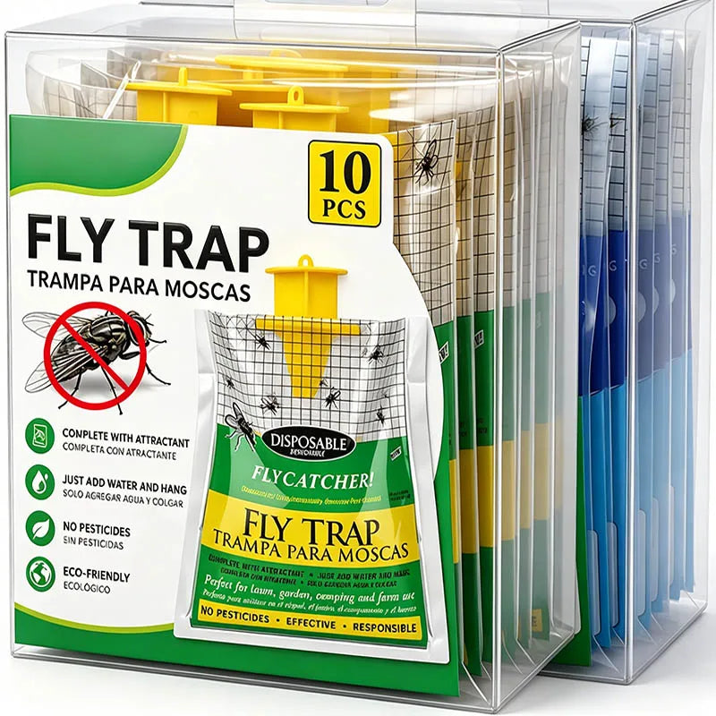 1/10Pc Outdoor Fly Trap Bags Hanging Bug Catcher Disposable Non-Toxic Flies Bag for Garden Insect Mosquito Fruit Fly Filth Flies