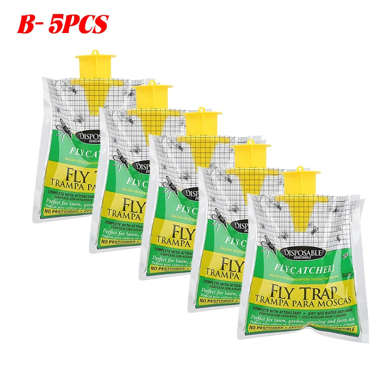 1/10Pc Outdoor Fly Trap Bags Hanging Bug Catcher Disposable Non-Toxic Flies Bag for Garden Insect Mosquito Fruit Fly Filth Flies